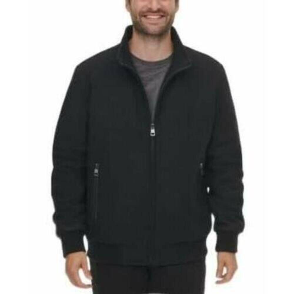 Calvin Klein Wool Bomber Jacket With Knit Trim